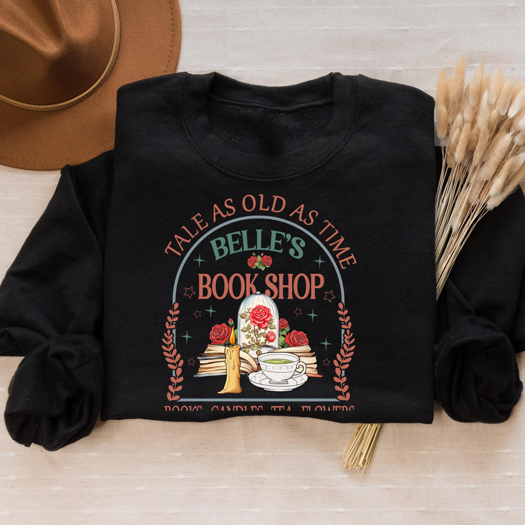 Belle's Bookshop Sweatshirt – Fairytale Literary Crewneck, Plus Size