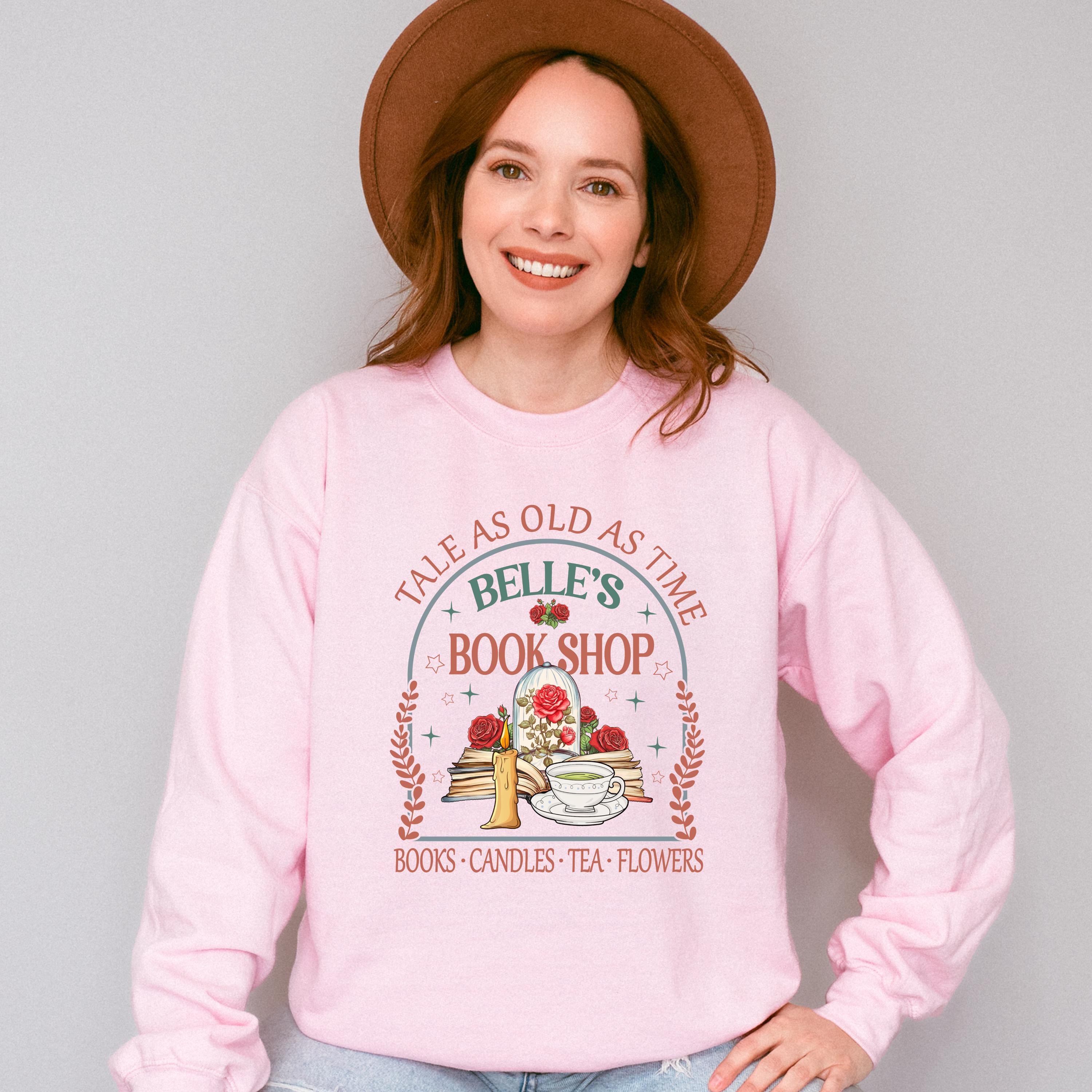 Belle's Bookshop Sweatshirt – Fairytale Literary Crewneck, Plus Size