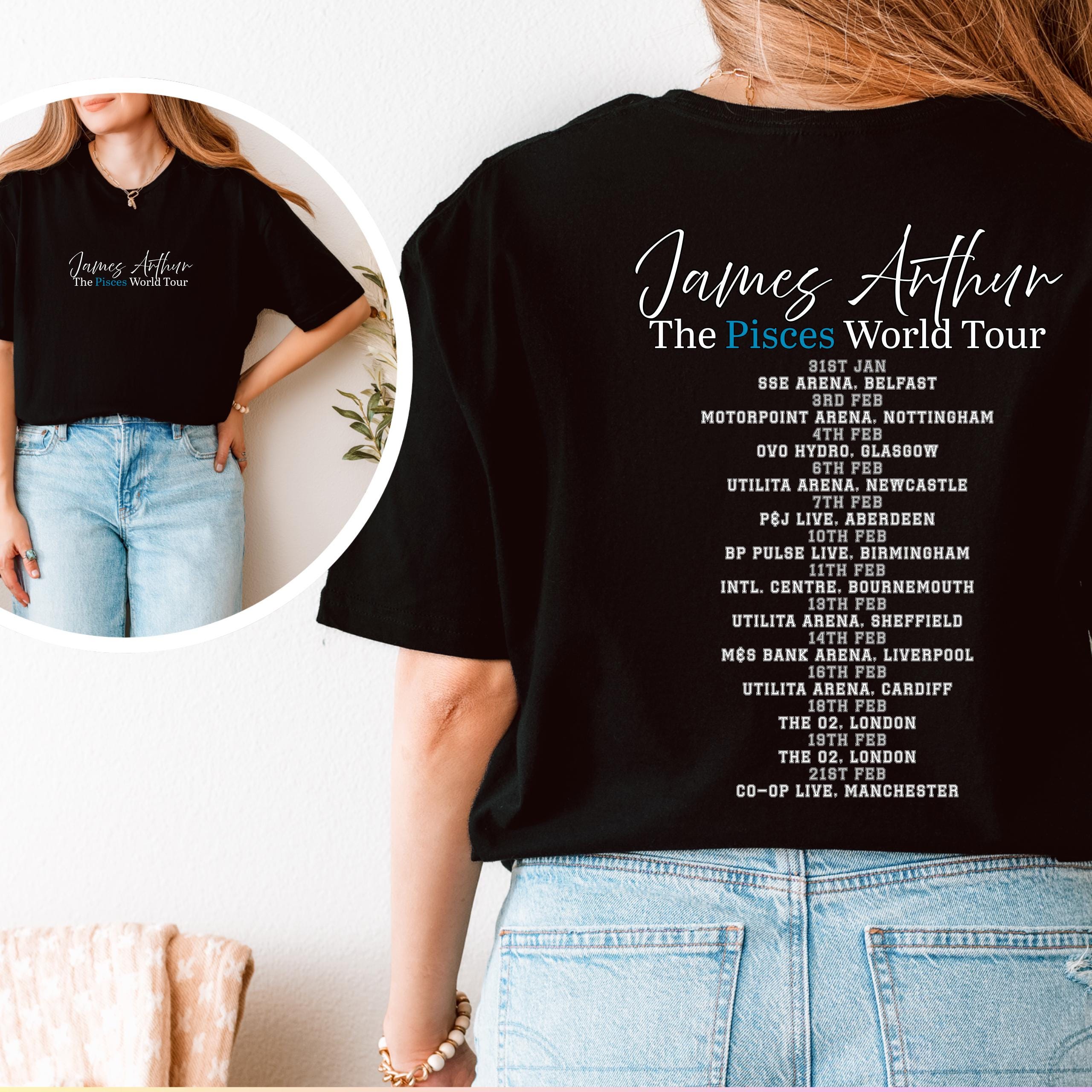 James Arthur 2026 Pisces World Tour Hoodie / T-Shirt – Two-Sided Tour Merch