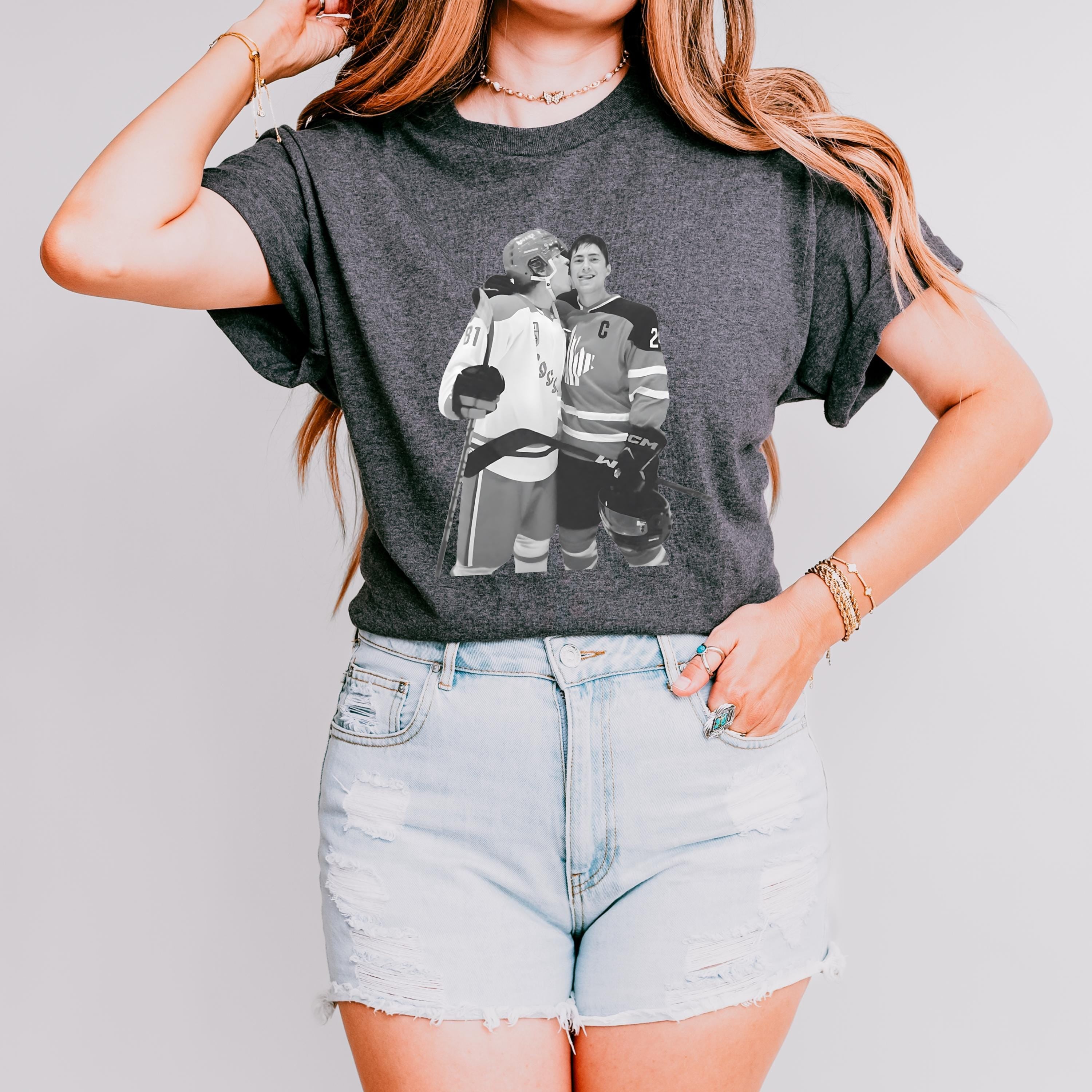 Heated Rivalry Graphic T-Shirt | Black & White Hockey Romance Tee | Unisex Cotton Shirt