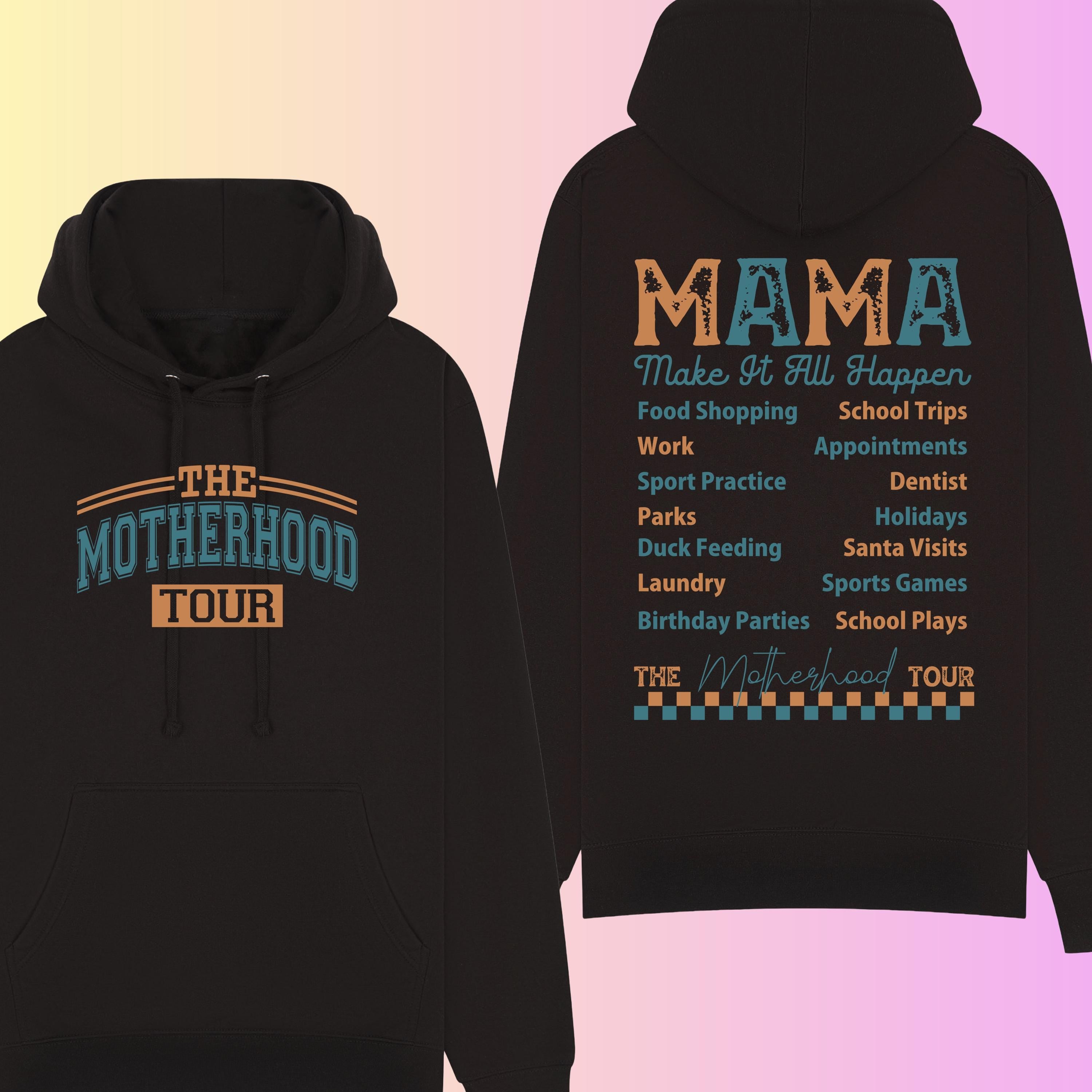 Motherhood Tour Hoodie – Mama's Task List, Mother's Day Gift