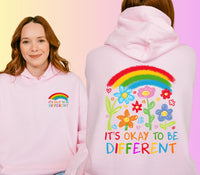 It’s Okay To Be Different Hoodie – Autism Awareness Sweatshirt – Inclusive Rainbow Family Matching Jumper