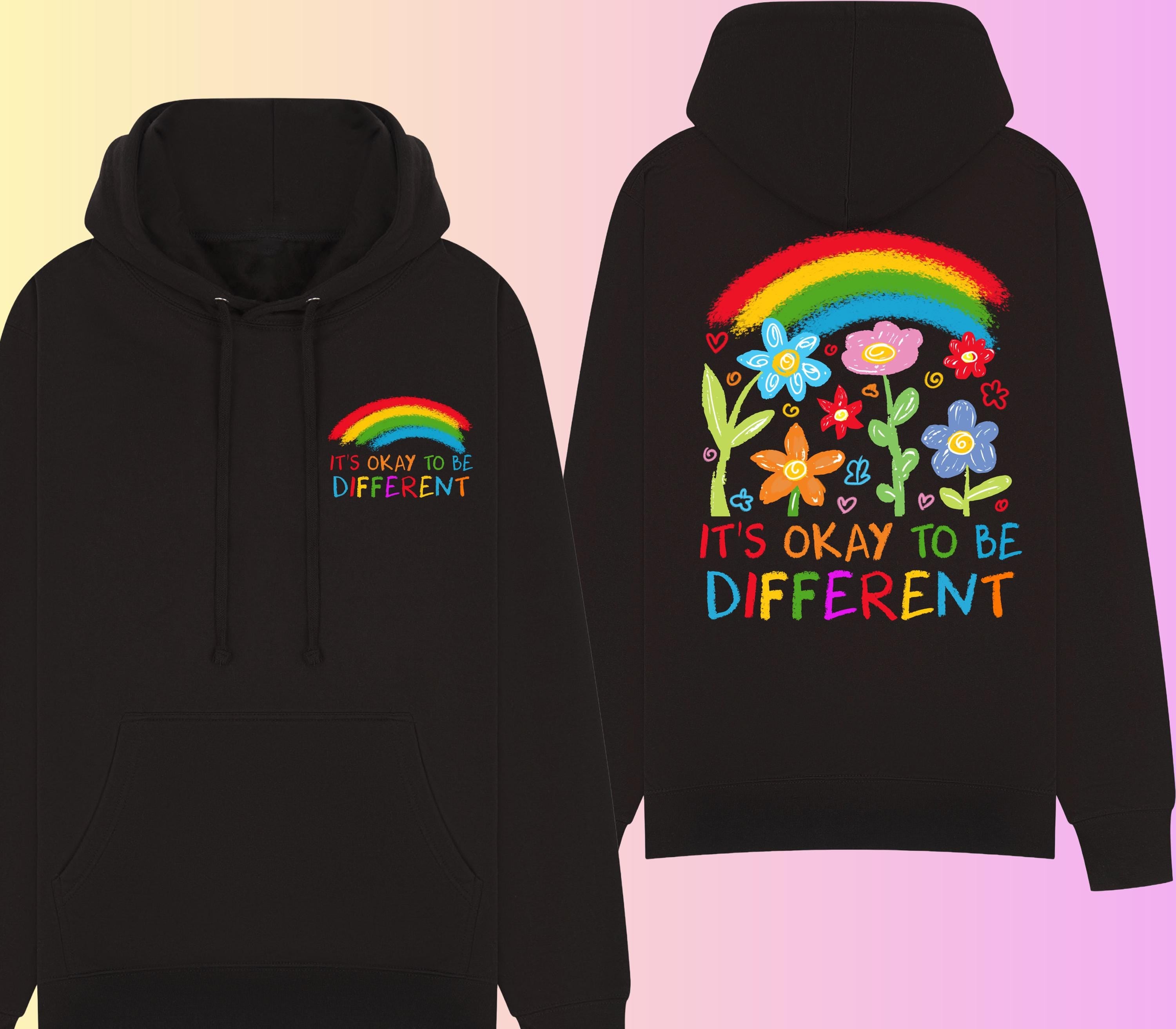It’s Okay To Be Different Hoodie – Autism Awareness Sweatshirt – Inclusive Rainbow Family Matching Jumper