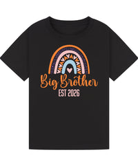Big Brother/Sister Pregnancy Announcement Shirt – Rainbow Sibling Reveal, EST 2026