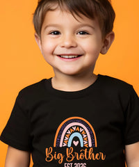 Big Brother/Sister Pregnancy Announcement Shirt – Rainbow Sibling Reveal, EST 2026