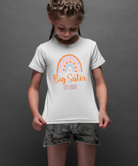 Big Brother/Sister Pregnancy Announcement Shirt – Rainbow Sibling Reveal, EST 2026