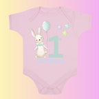 Bunny 1st Birthday Babygrow – Cake Smash Outfit, Keepsake Gift