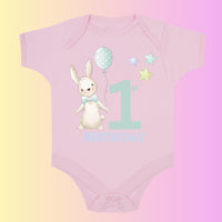 Bunny 1st Birthday Babygrow – Cake Smash Outfit, Keepsake Gift