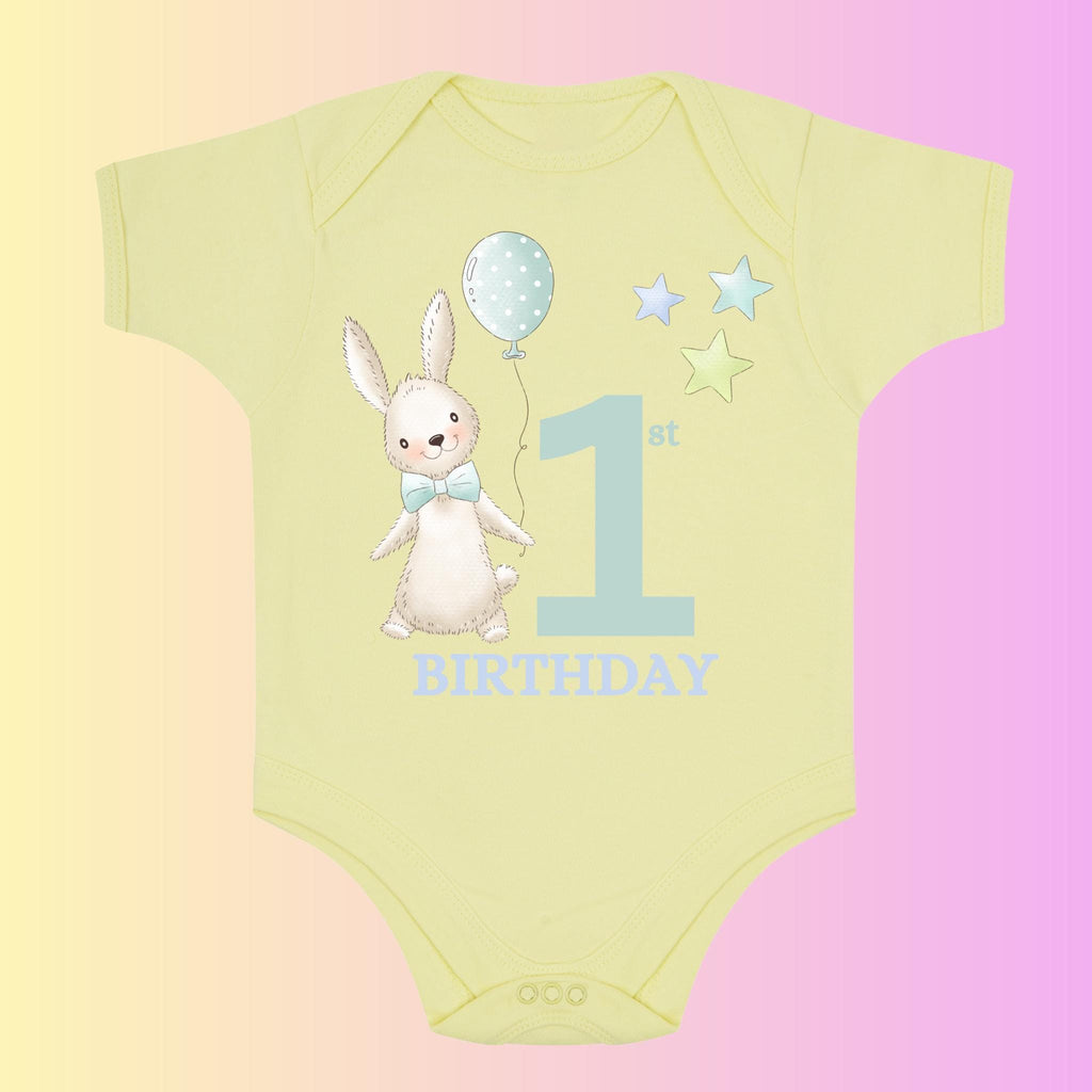 Bunny 1st Birthday Babygrow – Cake Smash Outfit, Keepsake Gift