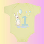 Bunny 1st Birthday Babygrow – Cake Smash Outfit, Keepsake Gift
