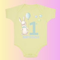 Bunny 1st Birthday Babygrow – Cake Smash Outfit, Keepsake Gift
