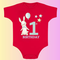 Bunny 1st Birthday Babygrow – Cake Smash Outfit, Keepsake Gift