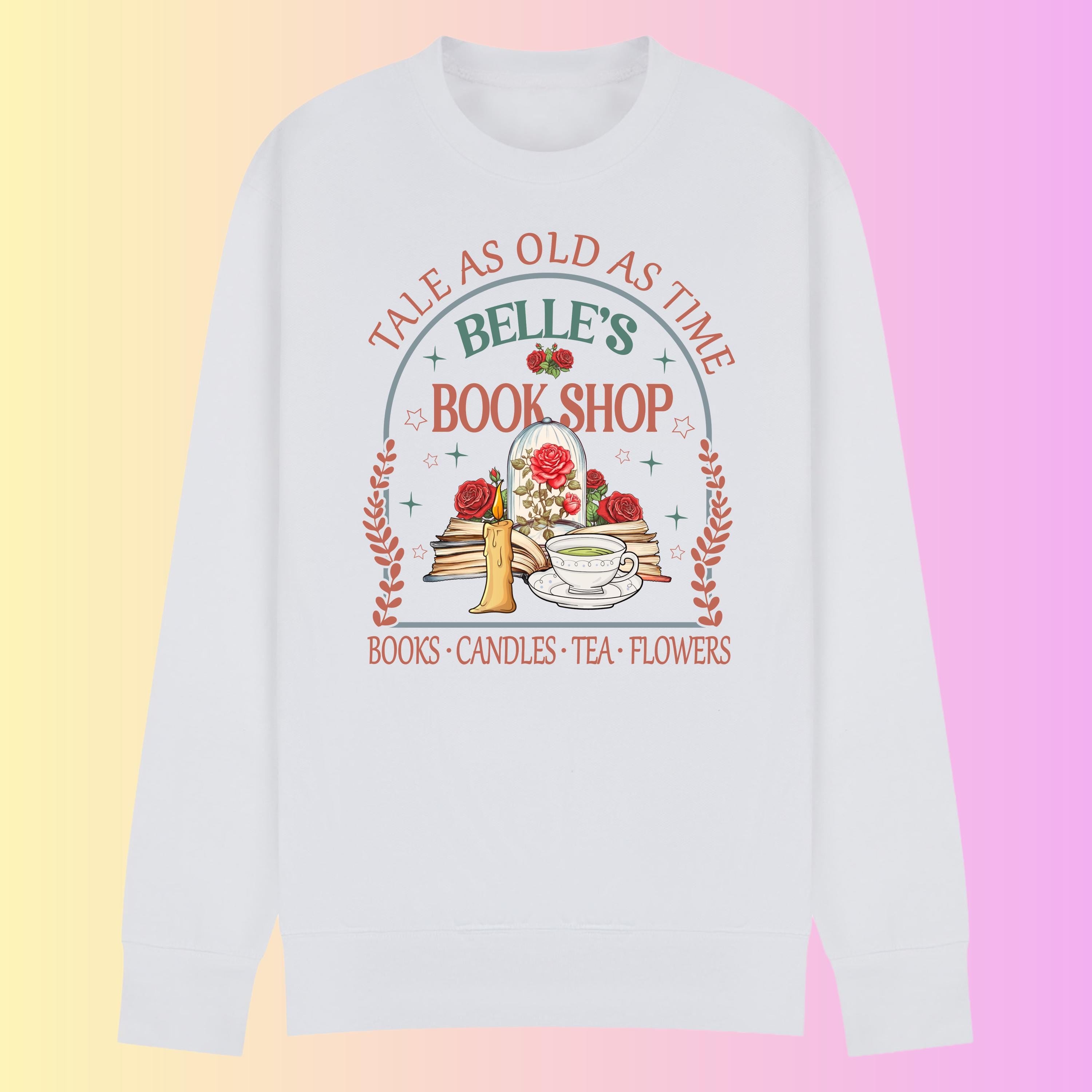 Belle's Bookshop Sweatshirt – Fairytale Literary Crewneck, Plus Size