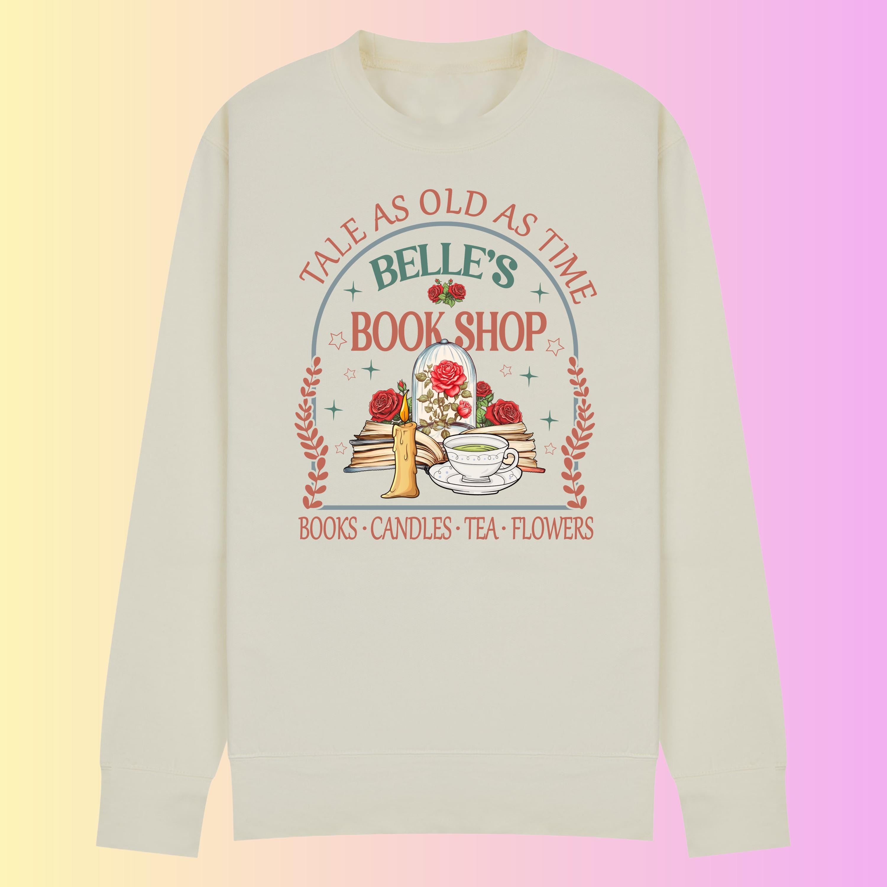 Belle's Bookshop Sweatshirt – Fairytale Literary Crewneck, Plus Size