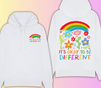 It’s Okay To Be Different Hoodie – Autism Awareness Sweatshirt – Inclusive Rainbow Family Matching Jumper