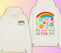 It’s Okay To Be Different Hoodie – Autism Awareness Sweatshirt – Inclusive Rainbow Family Matching Jumper