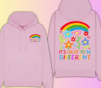 It’s Okay To Be Different Hoodie – Autism Awareness Sweatshirt – Inclusive Rainbow Family Matching Jumper