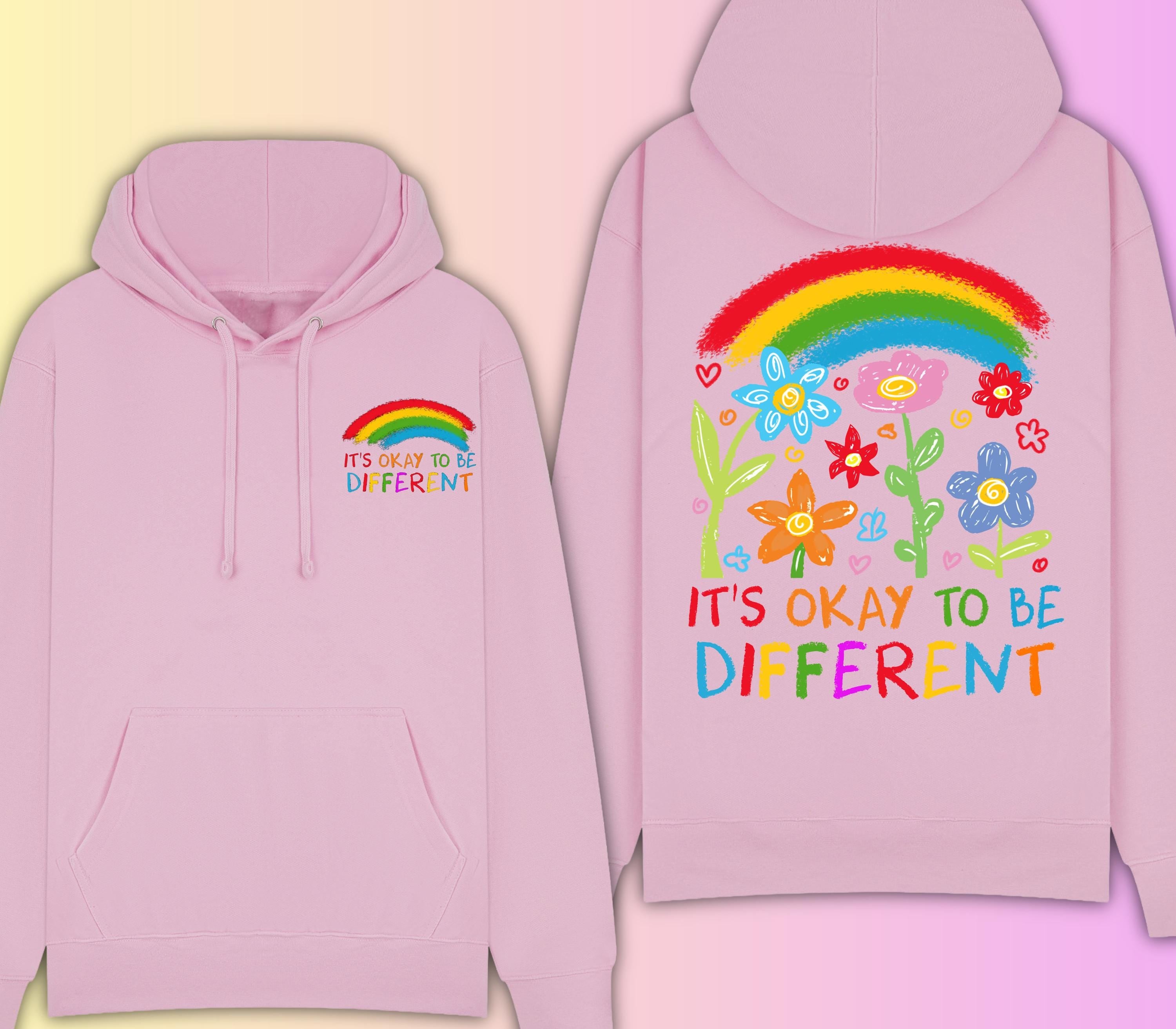 It’s Okay To Be Different Hoodie – Autism Awareness Sweatshirt – Inclusive Rainbow Family Matching Jumper