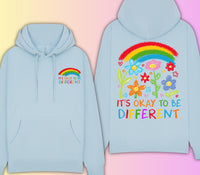 It’s Okay To Be Different Hoodie – Autism Awareness Sweatshirt – Inclusive Rainbow Family Matching Jumper