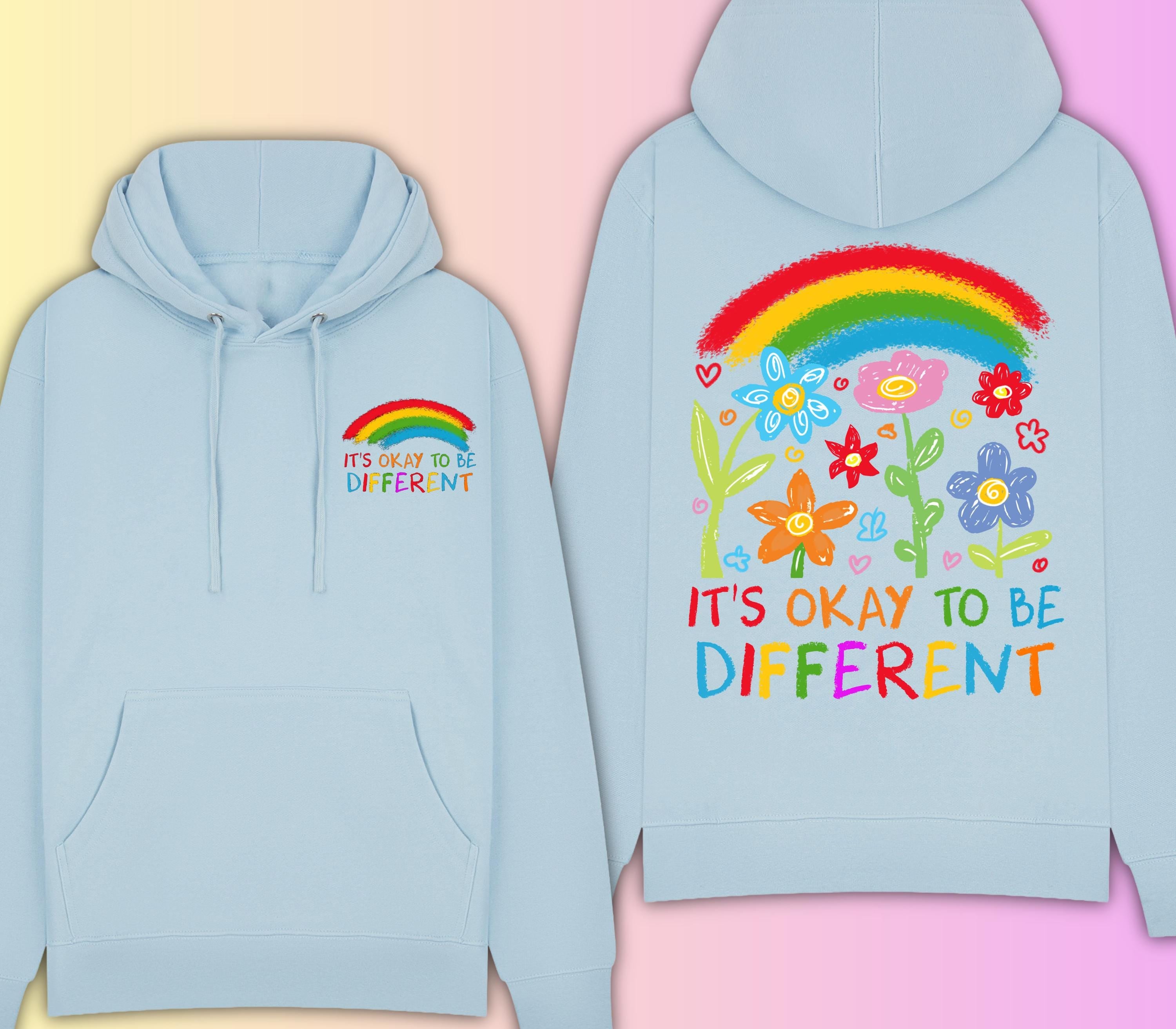It’s Okay To Be Different Hoodie – Autism Awareness Sweatshirt – Inclusive Rainbow Family Matching Jumper