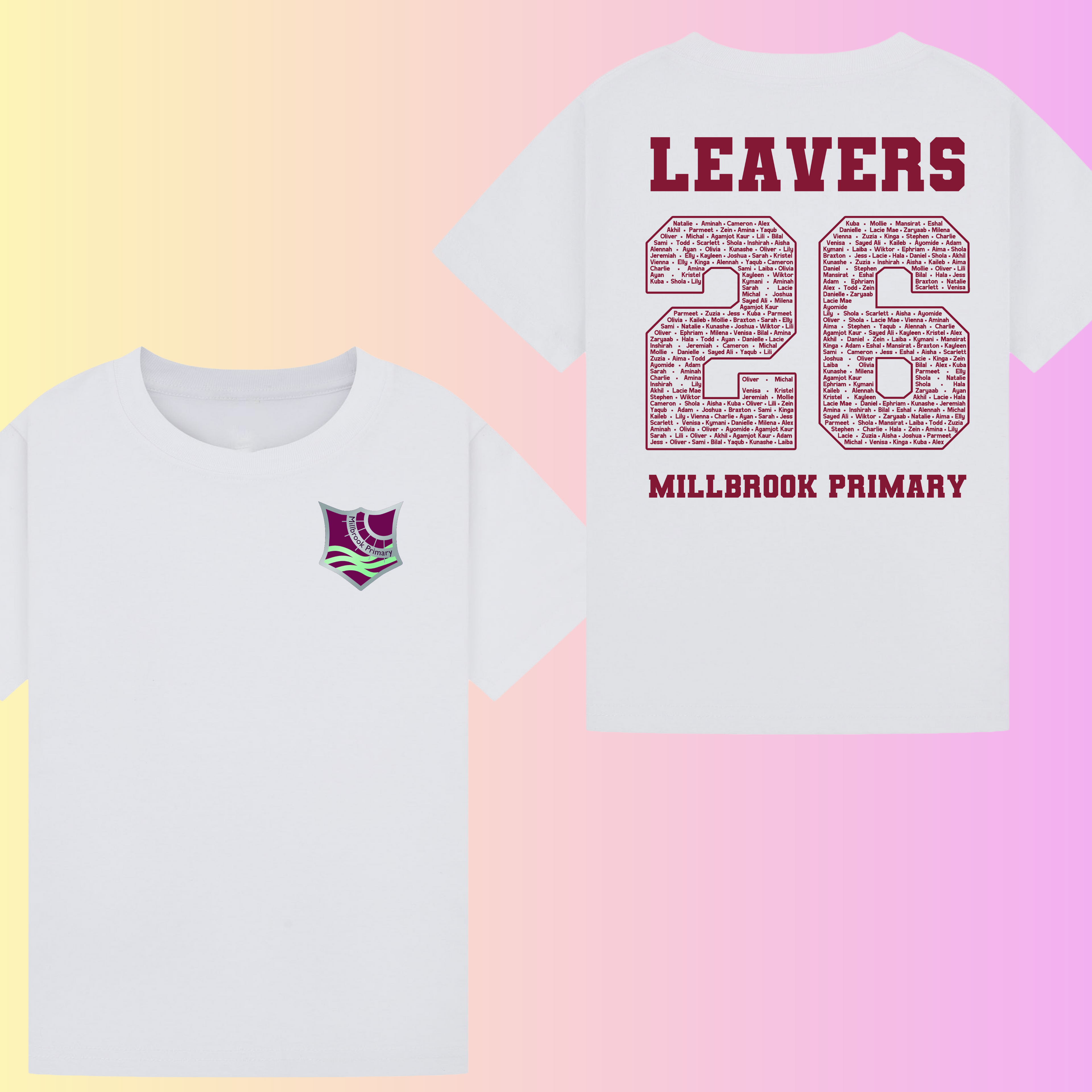 Millbrook Primary 100% Cotton Leavers T-Shirt