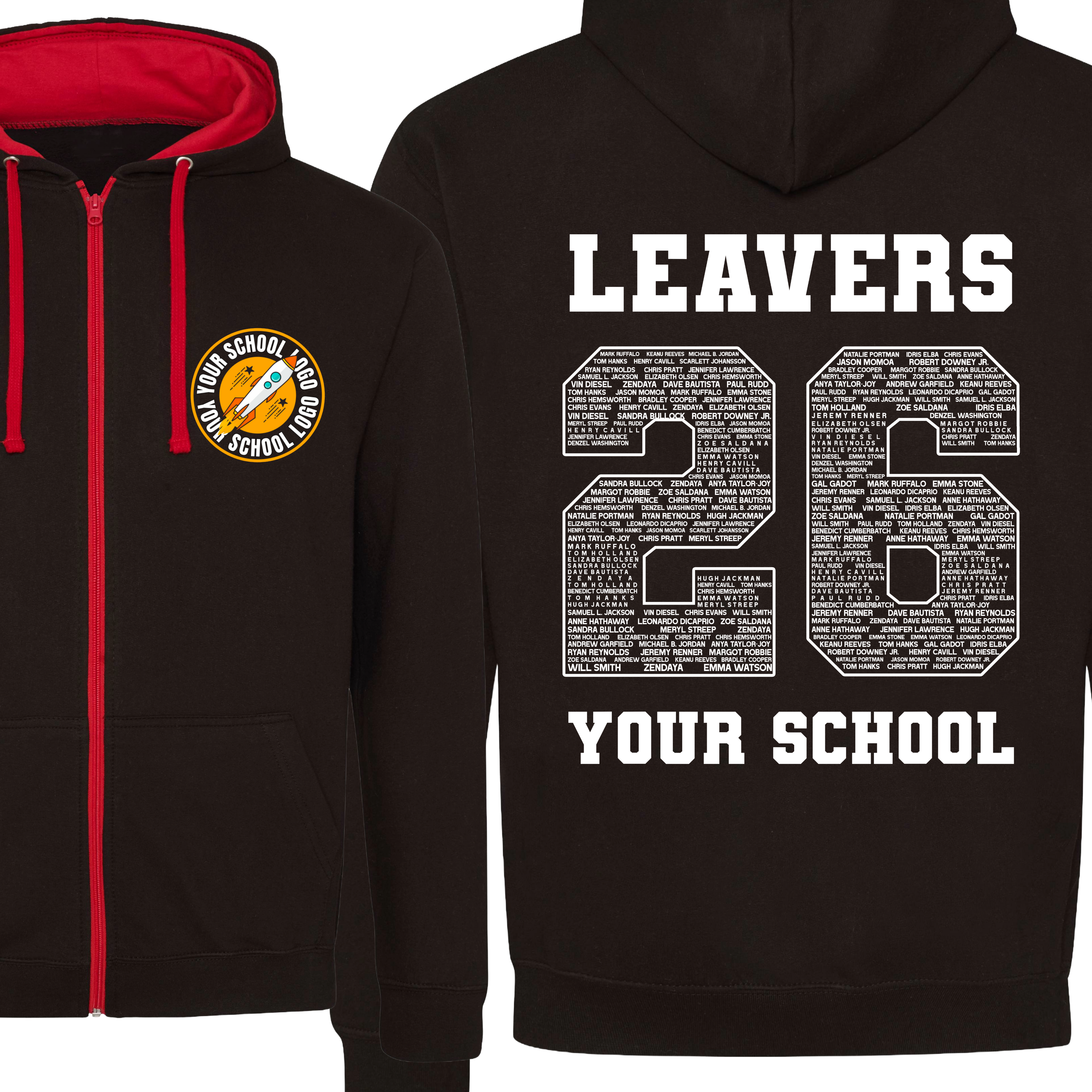 Contrast Leavers Zip Hoodie