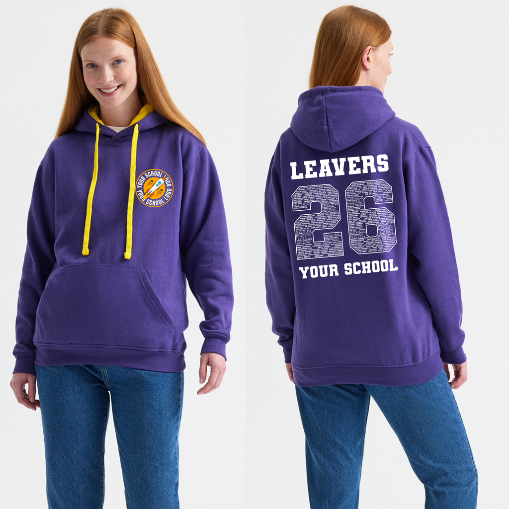 Contrast Leavers Hoodie - Adult sizes only