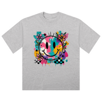 Colour Splash Smiley Oversized Ladies T-Shirt