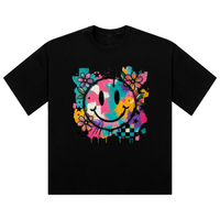 Colour Splash Smiley Oversized Ladies T-Shirt