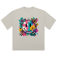 Colour Splash Smiley Oversized Ladies T-Shirt