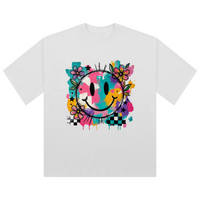 Colour Splash Smiley Oversized Ladies T-Shirt