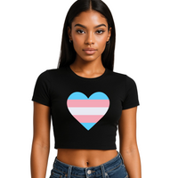 Trans Pride 4 designs Cropped T-Shirt | Transgender Pride Wear | Sizes UK 4–28
