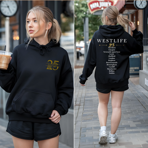 Westlife 25th Anniversary Tour Hoodie | Concert Dates Fan tickets gift